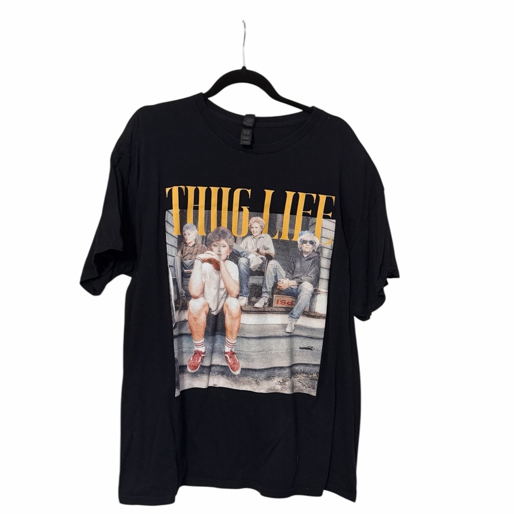 Golden Girls Black 'Thug Life' Graphic Tee - Men's Casual Shirt • Size XL
